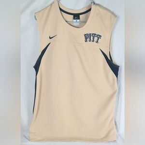 Nike Dri-Fit Pitt Pittsburgh Panthers Sleeveles Jersey Mens Large Beige Cream